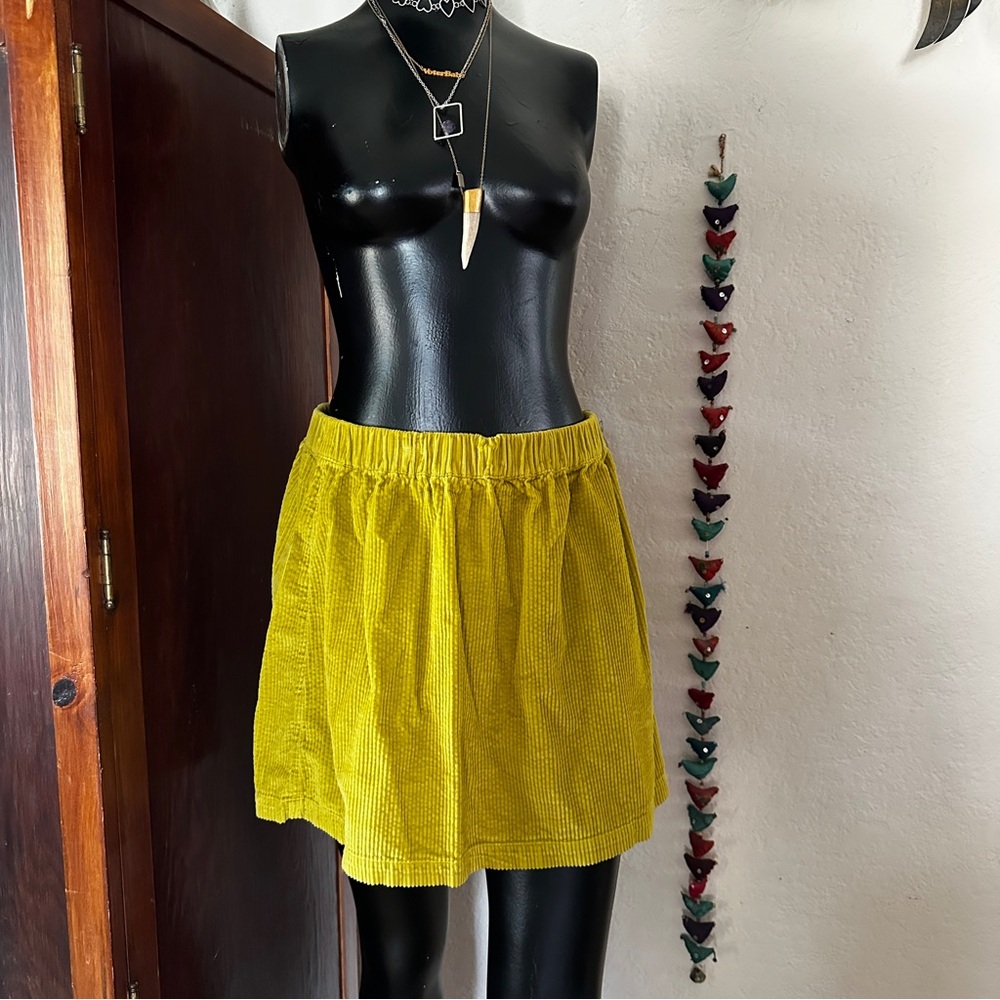 American Eagle Gold Corduroy Mini Skirt